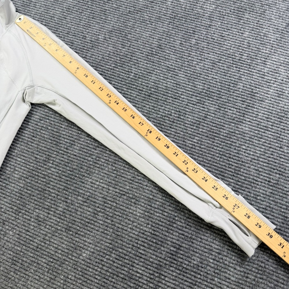 Lululemon‎ Run Swiftly Tech 1/4 Zip Pullover Grey Stripe Orange Accent Womens 8 - Picture 14 of 15